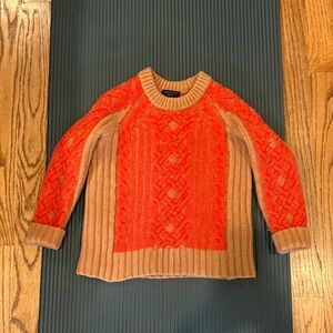 Rag & Bone 100% wool sweater Women's Cable Knit Sweater - Red and Tan